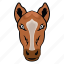 horse mascot, horse face, caballus head, animal face, horse head 