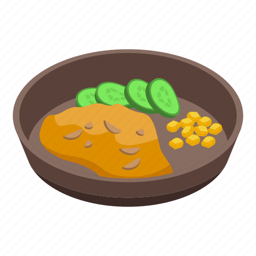 Mashed, potatoes, fried, isometric icon - Download on Iconfinder