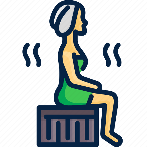 Hot, relaxation, sauna, spa, steam, wellness, woman icon - Download on Iconfinder