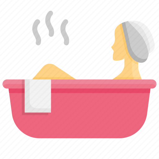Bath, bathtub, hot, relaxation, spa, water, woman icon - Download on Iconfinder