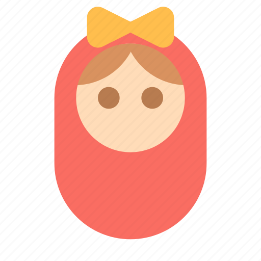 Baby, girl, swaddle icon - Download on Iconfinder