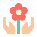 eco, flower, hands