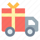 delivery, present, shipping, truck