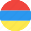 armenia, circle, country, flag, nation 