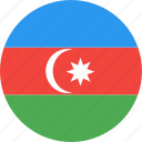 azerbaijan, circle, country, flag, nation