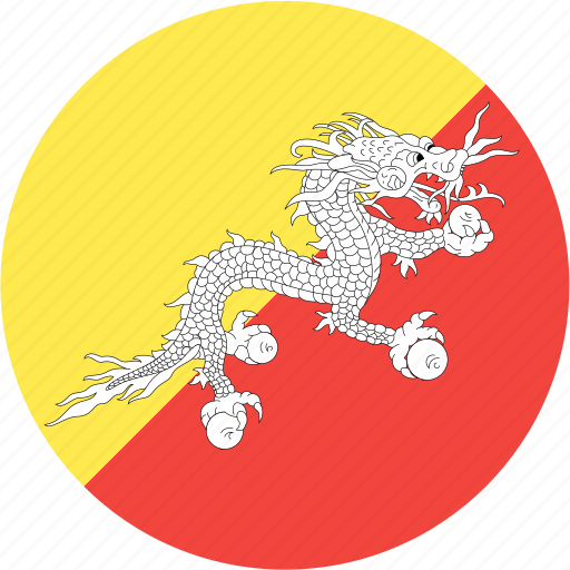 Bhutan, circle, country, flag, nation icon - Download on Iconfinder