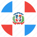 circle, country, dominican, flag, nation, republic