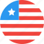 circle, country, flag, liberia, nation 