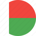 circle, country, flag, madagascar, nation