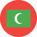 circle, country, flag, maldives, nation