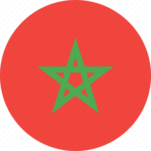 Circle, country, flag, morocco, nation icon