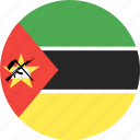 circle, country, flag, mozambique, nation