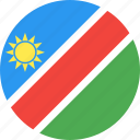 circle, country, flag, namibia, nation