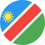 circle, country, flag, namibia, nation 