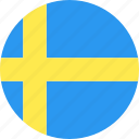 circle, country, flag, nation, sweden