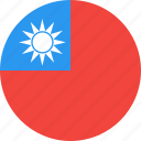 circle, country, flag, nation, taiwan