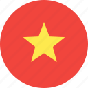 circle, country, flag, nation, vietnam
