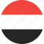 circle, country, flag, nation, yemen 