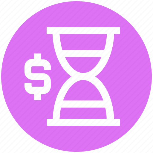Dollar, hourglass, tax reminder, time importance, time is money, timer, wait icon - Download on Iconfinder