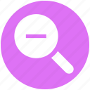 find, glass, magnifier, minus, out, searching, zoom