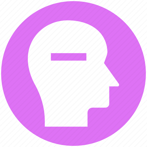 Head, human head, mind, minus, remove, silhouette, thinking icon - Download on Iconfinder