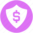 antivirus, dollar, protect, safe money, security, shape, shield