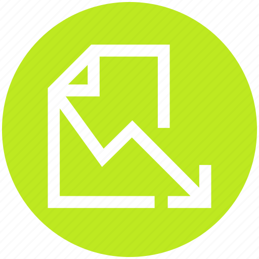 Arrow, contract, document, down, graph, page, transaction icon - Download on Iconfinder