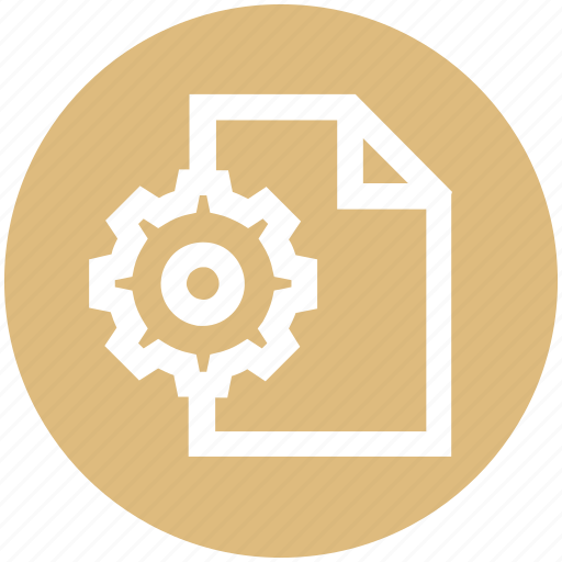 Cogwheel, document, file, gear, page, paper, setting icon - Download on Iconfinder