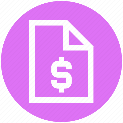 Currency, document, dollar, file, money, page, paper icon - Download on Iconfinder