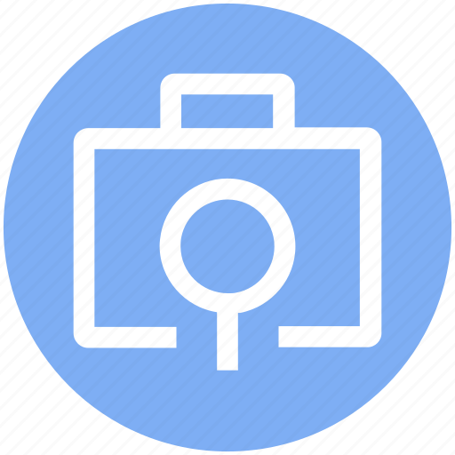 Bag, find, luggage, luggage bag, magnifier, search bag, zoom icon - Download on Iconfinder