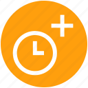 add, alarm, clock, optimization, plus, time, watch 