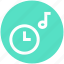 alarm, clock, multimedia, music note, optimization, time, watch 