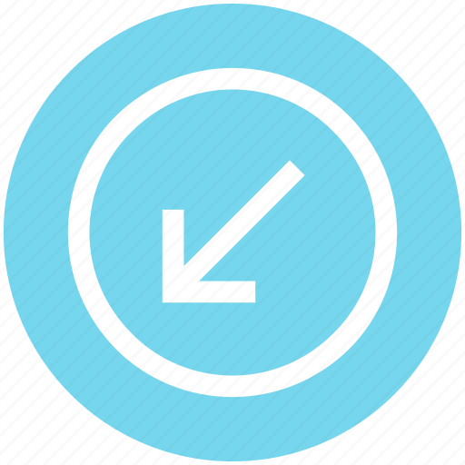 Arrow, circle, down, down arrow, forward, material icon - Download on Iconfinder
