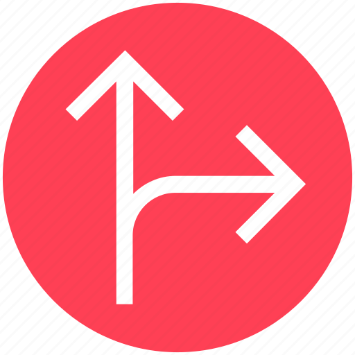 Arrows, direction, path, two way, up & right arrows icon - Download on Iconfinder