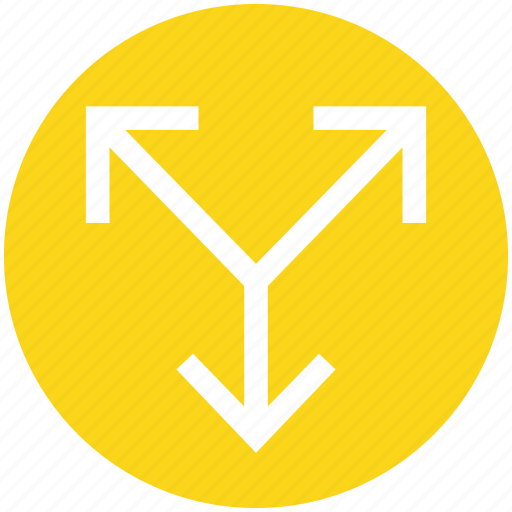 Arrows, direction, orientation, road, split, three, three arrows icon - Download on Iconfinder