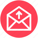 email, envelope, letter, mail, message, send, up arrow