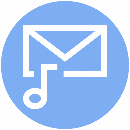 Email, envelope, letter, mail, message, multimedia, music note icon - Download on Iconfinder