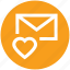 email, envelope, favorite, heart, letter, mail, message 