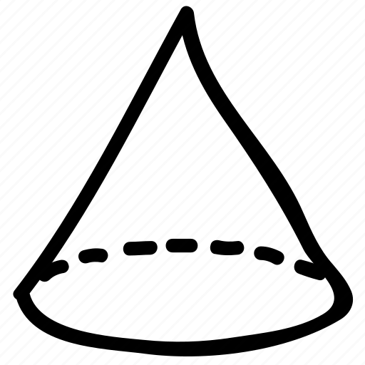 Cone, draw, drawing, geometric shape, geometry, shape icon - Download on Iconfinder