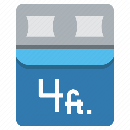 Four, feet, kingsize, sleep, furniture, bed, pillows icon - Download on Iconfinder