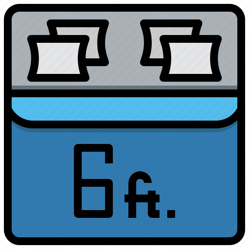Six, feet, kingsize, sleep, furniture, bed, pillows icon - Download on Iconfinder