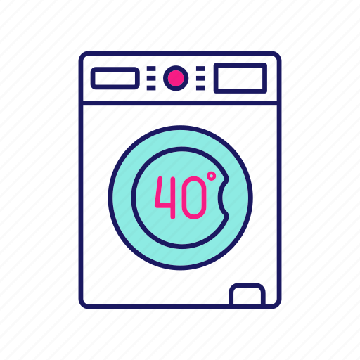 40 degree, gentle, laundry, machine, mode, wash, washing icon - Download on Iconfinder