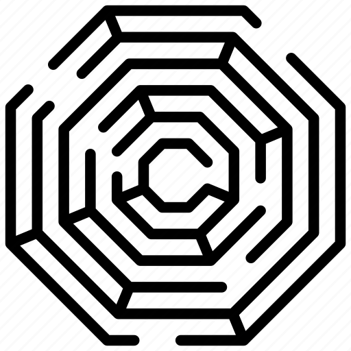 Hexagon maze, labyrinth concept, maze, maze game, puzzle icon - Download on Iconfinder