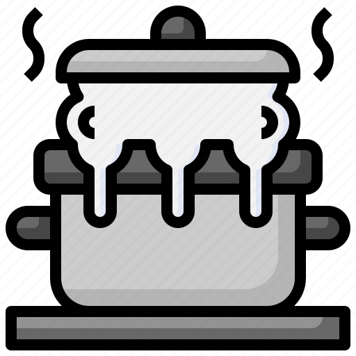 Overflowing, hob, boiling, stove, pot icon - Download on Iconfinder