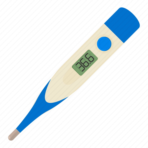 Cartoon, electronic, health, medical, medicine, temperature, thermometer icon - Download on Iconfinder