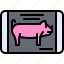 pork, pig, box, meat, butcher, food 