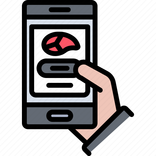 Smartphone, hand, app, steak, meat, butcher, food icon - Download on Iconfinder