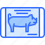 pork, pig, box, meat, butcher, food 