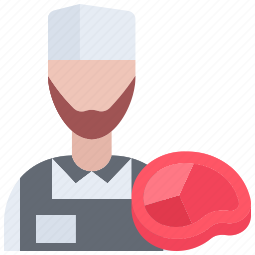 Seller, steak, man, meat, butcher, food icon - Download on Iconfinder