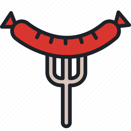 Sausage, barbecue, bbq, grill, fork, food, meat icon - Download on Iconfinder